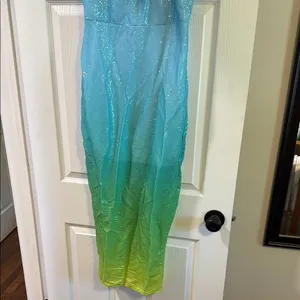 Amazon Blue and Green seashell Gradient Dress thumbnail 3