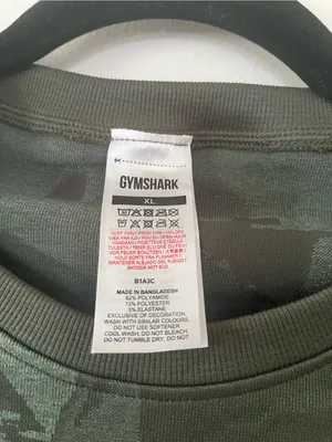 Gymshark Green Camo Ruched Crop Top XL Long Sleeve Seamless Workout Loungewear thumbnail 2