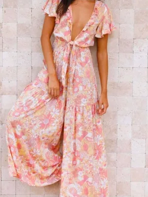 Hello Molly Natural Heights Floral Jumpsuit Size 4 thumbnail 2