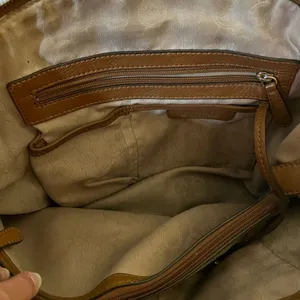 Michael Kors all leather purse with crossbody strap- brown. thumbnail 10