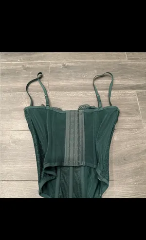 Urban Outfitters Dark Green Corset Top thumbnail 5