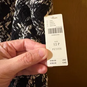 NWT Anthropologie Maeve black & white tweed mini dress thumbnail 5