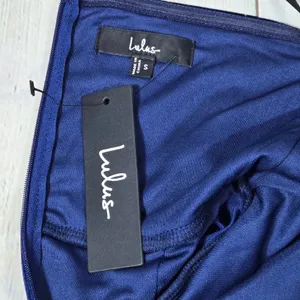 Lulus Masterfully Flirty Dark Blue Velvet Bustier Midi Dress Strapless Small thumbnail 6