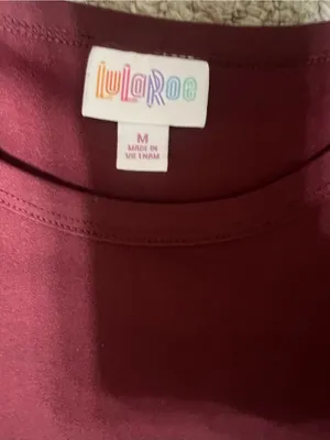 LuLaRoe Deep‎ Burgundy Maxi Tee Dress thumbnail 4