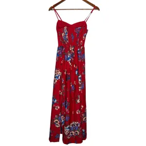 Band of Gypsies Floral Maxi Dress Red Blue Sleeveless Summer Sundress Sz S‎ thumbnail 2