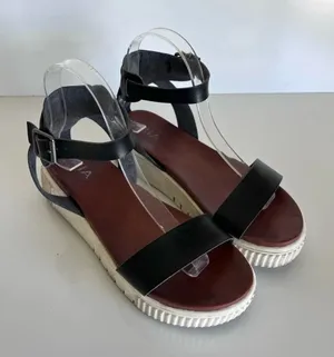 MIA Women’s Lunna Black White Platform Ankle Strap Sandals Gladiator‎ Summer thumbnail 1