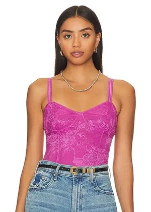 Free People High Standards Floral Lace Cami in Dahlia Mauve Size XS NWT thumbnail 1