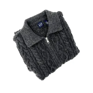 GAP Wool Cable Knit Cardigan Vintage Gray Y2K Dark Cottagecore thumbnail 11
