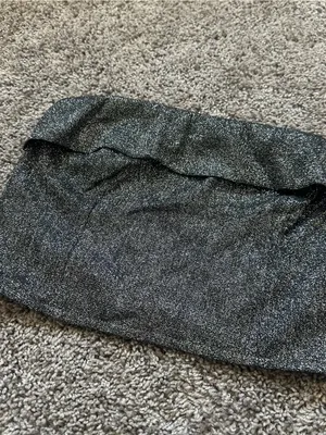 Metallic Black Sparkle Tube Top - Women's Mini thumbnail 2