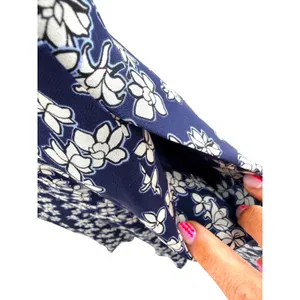 Draper James‎ Cloister Navy Floral Shirt Dress 100% Silk Size 8 Pockets Lined thumbnail 6