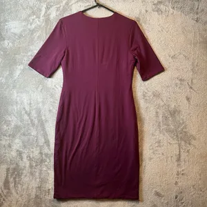 Peruvian Connection Natasha Square Neck Midi Dress Pima Cotton Dark‎ Plum Medium thumbnail 3