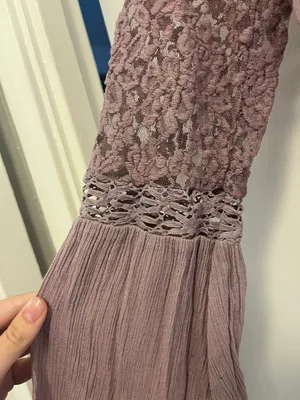 Mudd Light Purple Lacey Long Sleeve Crop Top - Size Small thumbnail 5
