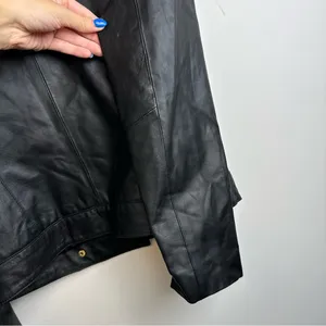 IMAN Genuine Leather Zip Jacket Sz XS Womens Fur Moto thumbnail 16