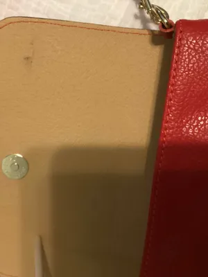 Foldover Bagette mini purse with Strap Red leather bag Italy thumbnail 4