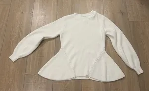 Francesca's White Knitted Sweater  thumbnail 1