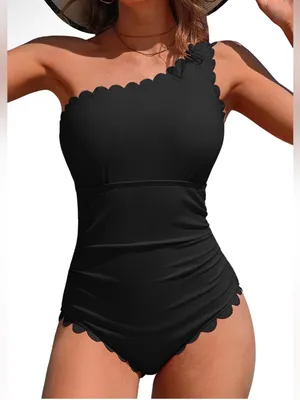 Charmo One Shoulder 1-Piece Swimsuits Women Tummy Control Bathing Suit 2026 Ribb thumbnail 2