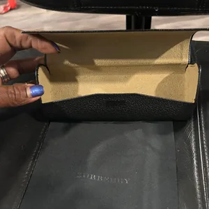 Burberry Black Case with Gold Logo includes Burberry cleaning cloth. thumbnail 6