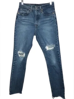 Levi’s 501 Skinny Jeans Distressed High Rise Size 26 thumbnail 1