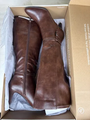 NWT Women's Wide CALF Size 7 M LifeStride Galant Vegan Leather Brown thumbnail 2