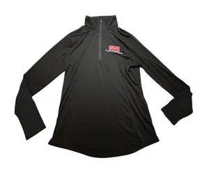 Gorpcore Collegiate Style Rutgers RWJ Fitness Blk Quarter Zip Athleisure Shacket thumbnail 1