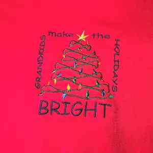 Vintage Christmas Sweatshirt‎ Womens Medium Red Holidays Grandkids Bright thumbnail 3