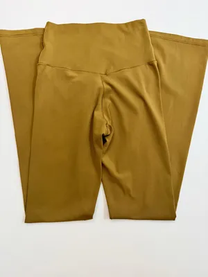 Aerie Offline Pants Leggings Flare Crossover Real Me High Rise Short Yellow thumbnail 5