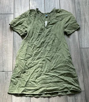 Old Navy Olive Green Ruffled Dress thumbnail 1