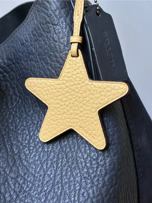 Coach Leather Star Pull Through Bag Charm, Yellow thumbnail 4