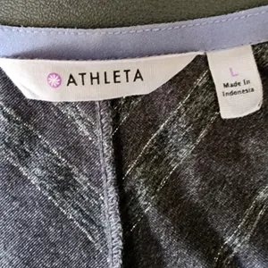Athleta V-Neck Gray Striped Athleisure‎ Chevron Drop Waist Dolman Dress L thumbnail 5