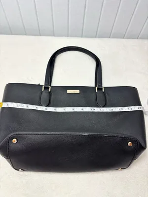 Kate Spade New York Leather Cow Black Saffiano Tote with Gold Plaque‎ thumbnail 12