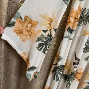 SirenLily White Green Tropical Magnolia Print Mesh Duster Medium thumbnail 7
