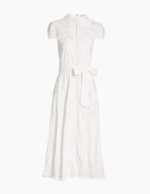 Alice + Olivia Size 4 Vannessa Belted Midi Shirtdress Retails $595 thumbnail 4