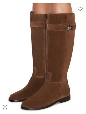 Tory Burch Brown T Lock Suede Riding Boots - Size 9 thumbnail 1