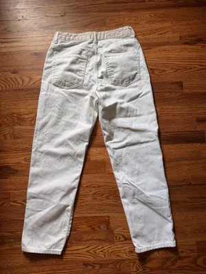 ZARA Jeans Straight High-Rise White and tan thumbnail 2