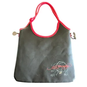 Ed Hardy Panther Tattoo Tote Bag Black Red Shoulder Purse Built-In Zip Pouch thumbnail 5