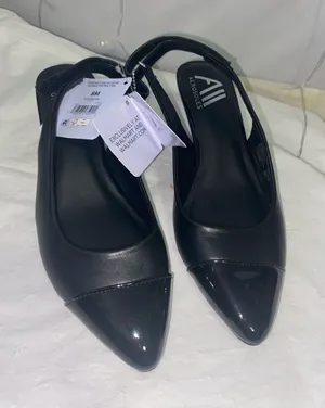 AEROSOLES Black Pointed Patent Toe Slingback Flats thumbnail 1