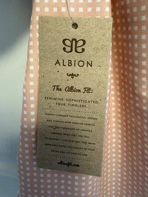 Albion Fit Belle One Piece Swimsuit Pink Checkers Size XXL Shoulder Tie Gingham thumbnail 5
