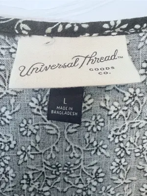 Universal Threads Black and White Puff Sleeve Mini A- Line Dress Size L NWT thumbnail 5