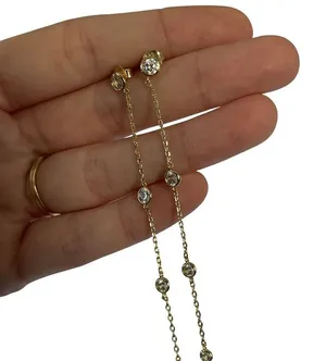 Pavoi 14K Gold Plated Dangling Earrings OS Gold Women Cubic Zirconia thumbnail 1