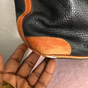 Dooney & Bourke Charleston Black Brown Leather Tote Satchel Shoulder Hand Bag Purse Vintage Measurement in pics thumbnail 7