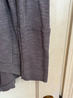 Free People We The Free Turtleneck Tunic Top Medium Gray/Tan Split Back thumbnail 9