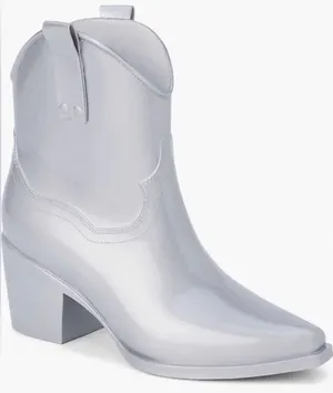 Beach by Matisse Oakley Water Resistant Western Rain Boot Metallic Silver 8 NIB thumbnail 1