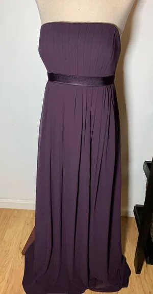 Bill levkoff purple long dress size 8 wedding bridesmaid thumbnail 1