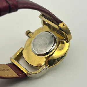 Anne Klein Gold Tone Red Genuine Leather Roman Numerals Markers Women’s Watch thumbnail 6