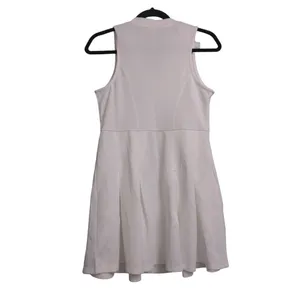 Halara V Neck Sleeveless Side Zipper Pleated Mini Golf Dress White S thumbnail 6
