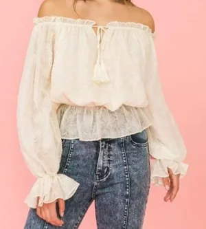 Love Colette Ruffle Romantic Top Size M thumbnail 1