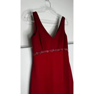 1990s Y2K Michaelangelo Red Beaded Chiffon Evening Gown size 8 thumbnail 15