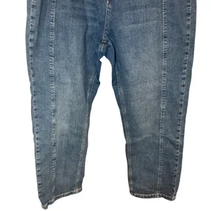 Free People Belted Front Seam Loose Fit Jeans Dark Wash Size‎ 34 thumbnail 3