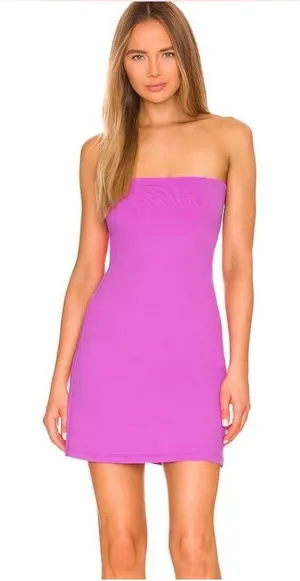 Susana Monaco Tube Dress Womens XS Purple Strapless‎ Mini Bodycon Stretch Summer thumbnail 1