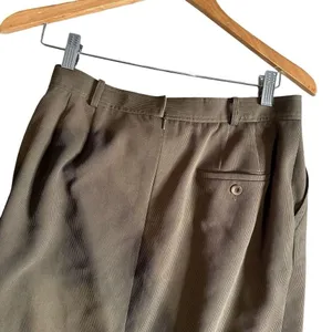 Vintage 90s Carlisle Midi Skirt Ribbed Womens 14 Green Straight Pencil Split thumbnail 6